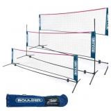 BOULDER 17FT PORTABLE BADMINTON NET SET -