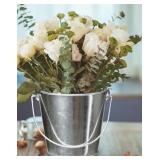 GALVANIZED METAL BUCKET WITH HANDLE, SET OF 4, 9