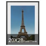 SOLID WOOD 20X28 POSTER FRAME WITH MAT FOR 16X24