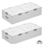 2 PACK UNDER BED STORAGE CONTAINERS, STACKABLE