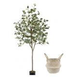 WARMPLANTS ARTIFICIAL EUCALYPTUS TREE, 6FT