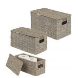 MDESIGN NATURAL WOVEN SEAGRASS CLOSET STORAGE