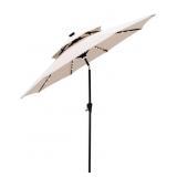 9FT DOUBLE TOP SOLAR POWERED PATIO UMBRELLA WITH