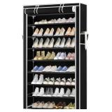 9 TIER SHOE STORAGE ORGANIZER  SHOE RACK  BLACK