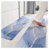 KITCHEN MAT SET  17"X59"+17"X79"  NON-SLIP BLUE