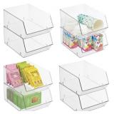 MDESIGN PLASTIC STACKING FOOD STORAGE BIN 1