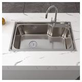 MEJE STAINLESS STEEL KITCHEN SINK 29.5x17.75x9IN