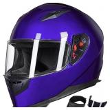 XL BLUE FULL FACE MOTORCYCLE HELMET JK313