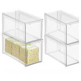 MDESIGN CLEAR STACKABLE PLASTIC STORAGE