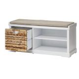 FOR LIVING STORAGE BENCH, WHITE, 42X14.25X19IN