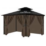 SLASHOME GAZEBO CURTAINS OUTDOOR WATERPROOF,