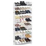 10 TIER SHOE ORGANIZER, WHITE