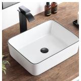 KARAMAG WHITE VESSEL SINK,RECTANGLE 19X15IN