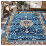 KAZAMI BOHEMIAN SOFT AREA RUG, 6X9FT. NON SLIP