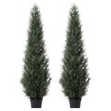 LAIWOT 5FT ARTIFICIAL CEDAR TOPIARY TREES, PACK