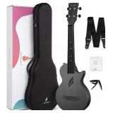 ENYA NOVA U 23 UKELELE BLACK WITH CASE, CAPO,