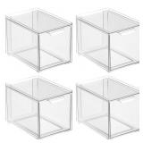 STACKABLE CLOSET BIN WITH PULL-OUT DRAWER 8X6X6IN