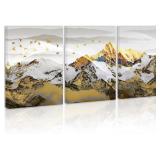 GOLDEN SNOW MOUNTAIN WALL ART DECOR