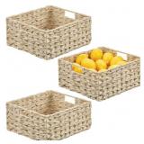 SET OF 3 MDESIGN WOVEN PLASTIC KITCHEN PANTRY