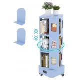 3 TIER ROTATING BOOKSHELF 360 METAL BLUE 45.3 X 13