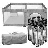 FOLDABLE BABY PLAYPEN  51"X51"  GREY