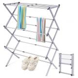 EXPANDABLE CLOTHES DRYING RACK PRE-ASSEMBLED 3-TIE