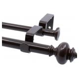 FURNISHLAND DOUBLE CURTAIN ROD SET 28-48 INCHES