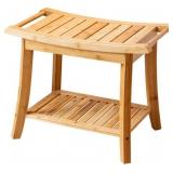 FOREVICH BAMBOO SHOWER BENCH WITH STORAGE SHELF