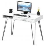 SHW OFFICE DESK  DRAWER  HAIRPIN LEG  WHITE