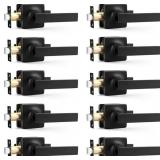 GOBEKOR 10 PACK MATTE BLACK PASSAGE LEVERS FOR HAL