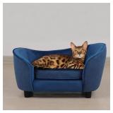 PET SOFA BED  VELVET & LINEN FABRIC PET COUCH CHAI