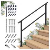 5 STEPS OUTDOOR HAND RAILS FOR STEPS  BLACK WROUGH