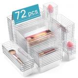 VTOPMART 72 PCS CLEAR PLASTIC DRAWER ORGANIZERS SE