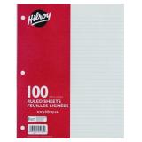 HILROY RULED REFILL PAPER  3 HOLE PUNCHED  10-7/8