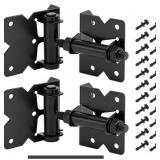 2 PACK SELF CLOSING GATE HINGES FOR WOODEN FENCES