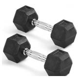 10LB HEX DUMBBELL RUBBER ENCASED DUMBBELL WEIGHT T