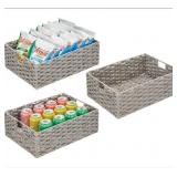 MDESIGN BRAIDED PANTRY BASKET 13 X 12 X 6 GREY