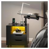 SOGESHOME END TABLE NIGHTSTAND  USB  LED