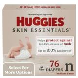 HUGGIES SKIN ESSENTIALS BABY DIAPERS 76 CT