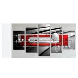 Modern Symmetry Black And Red Canvas Print Wall