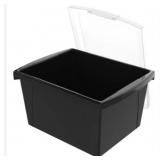 15x12x10 Black Plastic Storag Ebin With Lid