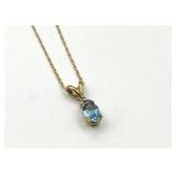 10kt Yellow Gold Natural Blue Topaz (0.50ct) And