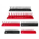 6 Piece Black & Red Metric & Sae Socket Storage