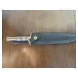 DAMASCUS KNIFE WITH BRASS HANDLE