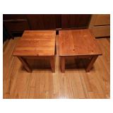 2 SMALL WOOD TABLES