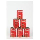 6 KENDALL DUAL ACTION 10W-30 MOTOR OIL CANS