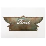 FORD WINGED PYRAMID DIE CUT LICENSE PLATE TOPPER