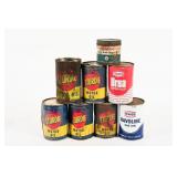 5 STURDIE QT MOTOR OIL CANS & 3 TEXACO CANS