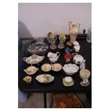 GROUP OF ANTIQUE SERVING DISHES, COLLECTOR PLATES