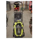 RYOBI 40 VOLT RECHARGABLE PUSH MOWER WITH CHARGER